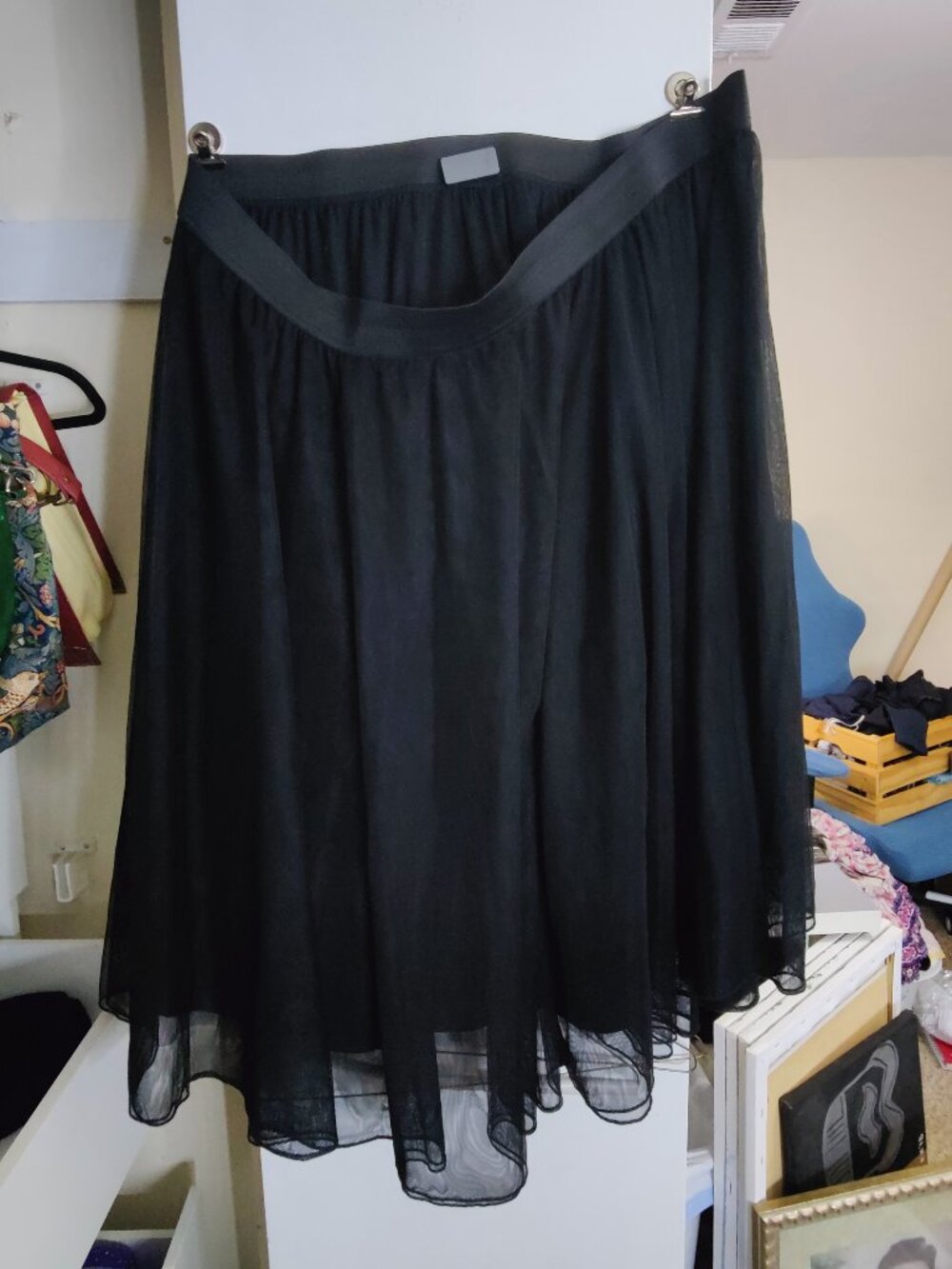 Black Mesh Multi Layered Skirt - 4X